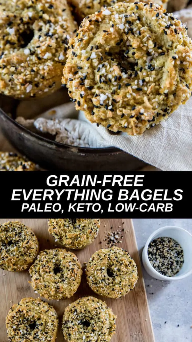 Low-carb keto everything bagels made with almond flour. These tasty bagels are grain-free and so easy to bake!