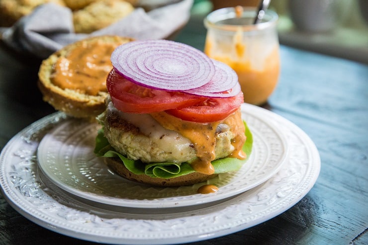 Avocado Turkey Burgers with Chipotle Aioli - an incredibly delicious burger recipe | TheRoastedRoot.net