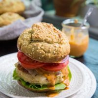 Avocado Stuffed Turkey Burgers with Chipotle Aioli - served on a homemade gluten-free bun for an amazing hamburger experience! | TheRoastedRoot.net #recipe #healthy #burger