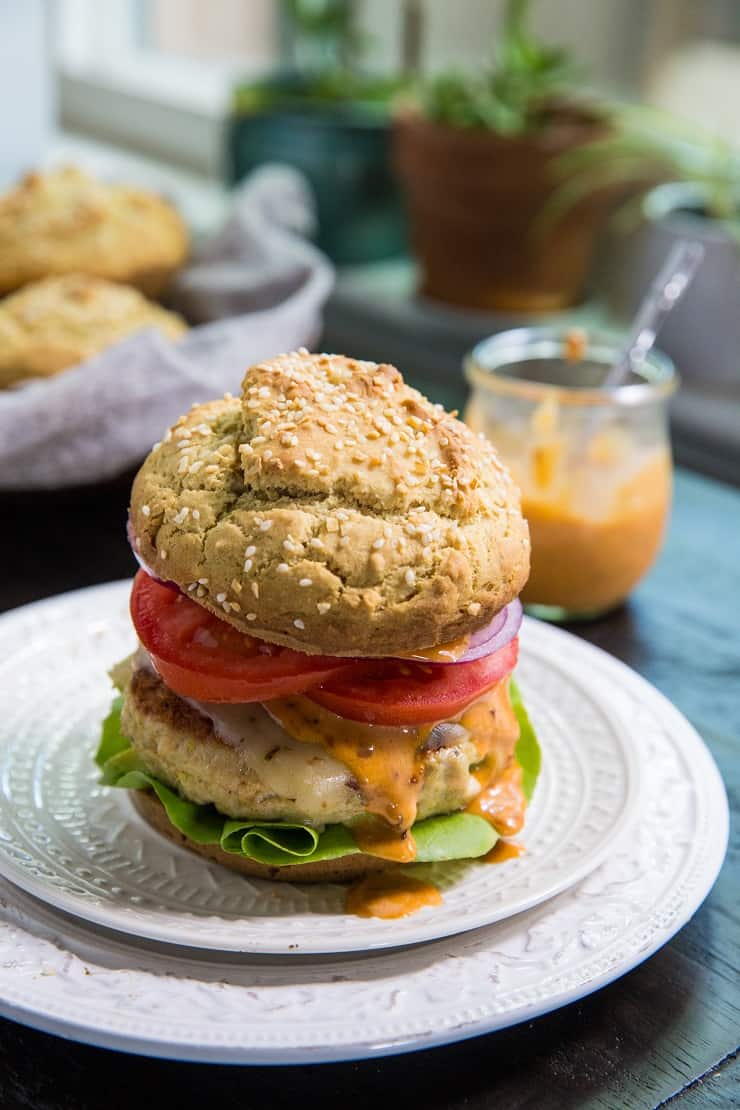 Avocado Turkey Burgers with Chipotle Aioli - All the Healthy Things