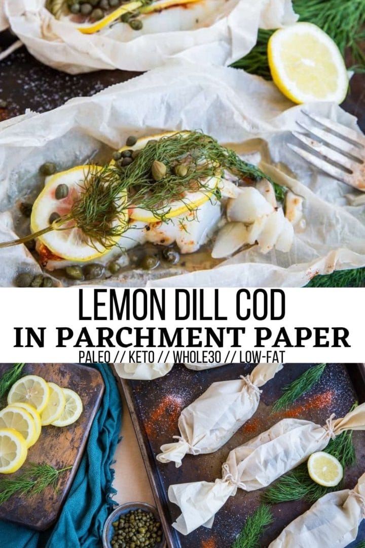Lemon Dill Cod in Parchment Paper with Capers The Roasted Root