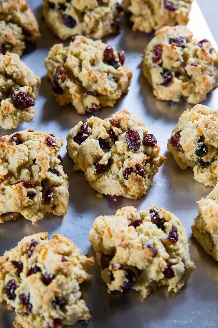 Paleo Cranberry Orange Vegan Scones - grain-free, refined sugar-free, egg-free, super easy to make! | TheRoastedRoot.net #glutenfree #healthy #recipe #brunch