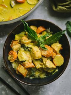 AIP Salmon Curry - a nightshade-free curry recipe with vegetables and salmon | TheRoastedRoot.net #aip #paleo #keto