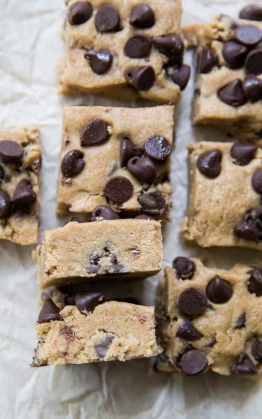 No-Bake Keto Chocolate Chip Cookie Bars - The Roasted Root