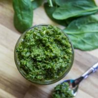 Spinach Pesto Sauce - a paleo recipe for pesto using spinach for a nutrient-dense sauce - dairy-free with a Low-FODMAP option | TheRoastedRoot.net