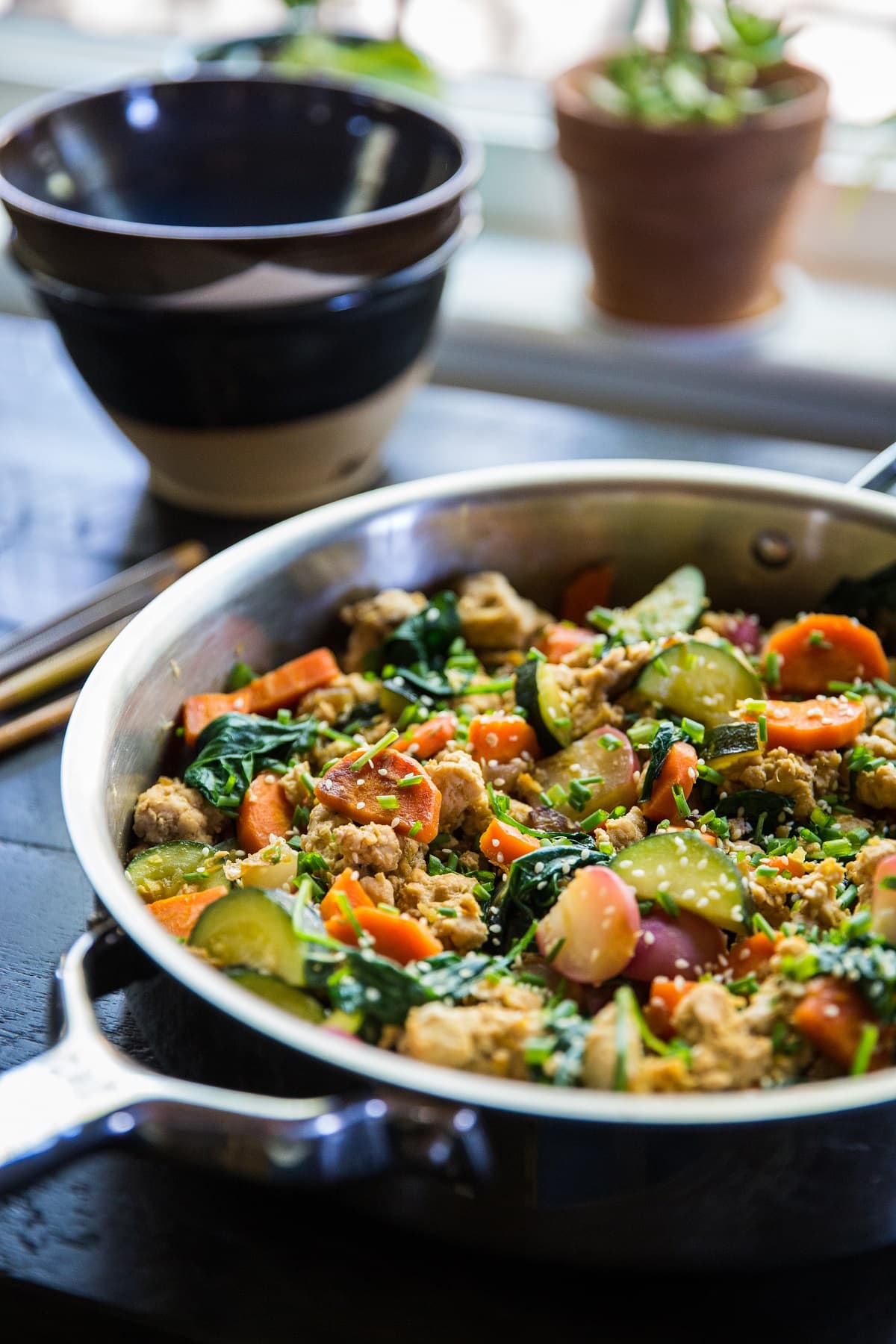 Teriyaki Ground Turkey Skillet with Vegetables - an easy, low-carb, paleo, keto dinner recipe ready in under 45 minutes | TheRoastedRoot.net