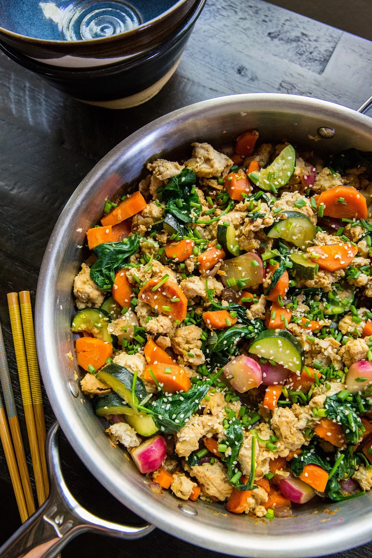 Teriyaki Ground Turkey Skillet with Vegetables - an easy, low-carb, paleo, keto dinner recipe ready in under 45 minutes | TheRoastedRoot.net