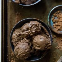 Keto Chocolate Ice Cream - paleo, vegan, dairy-free chocolate ice cream made with avocados. This easy no churn recipe only requires a blender or food processor. | TheRoastedRoot.net