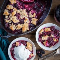 Paleo Blackberry Cobbler recipe - grain-free, refined sugar-free, dairy-free, vegan and delicious | TheRoastedRoot.net