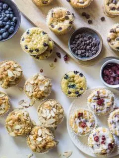 Grain-Free Paleo Coconut Flour Muffins - an easy gluten-free muffin recipe made in a blender using coconut flour and pure maple syrup. 4 different muffin flavors are included in this recipe! | TheRoastedRoot.net