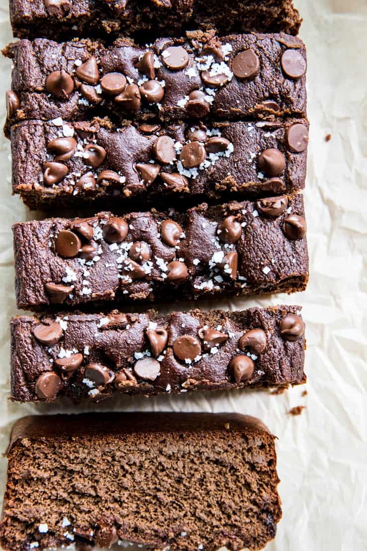 Paleo Double Chocolate Banana Bread - healthy banana bread recipe made with almond flour, tapioca flour and a touch of pure maple syrup - a healthy moist breakfast or snack | TheRoastedRoot.net