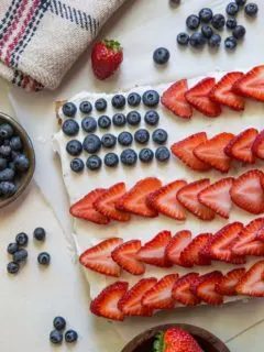 Paleo Red, White, and Blue Cake - grain-free, refined sugar-free, dairy-free, and delicious! | TheRoastedRoot.net