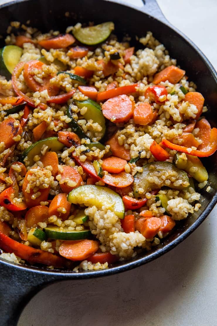 Teriyaki Vegetable Stir Fry with Rice - a healthy, clean, easy side dish