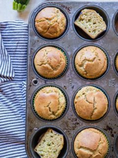 Coconut Flour Zucchini Muffins - paleo zucchini muffins made grain-free, refined sugar-free and dairy-free | TheRoastedRoot.net #glutenfree