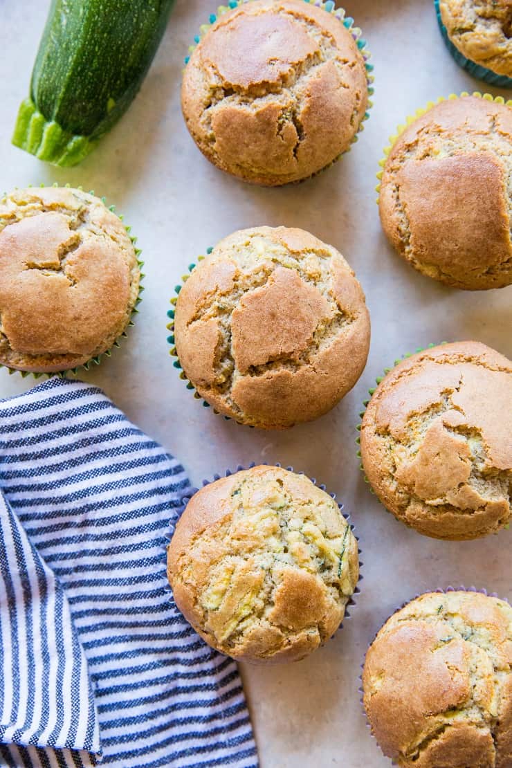 Paleo Zucchini Muffins made with coconut flour and pure maple syrup - grain-free, refined sugar-free, dairy-free and delicious | TheRoastedRoot.net #glutenfree