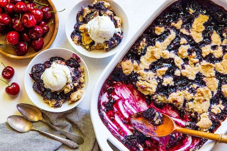 gluten-free cherry cobbler (with a paleo/vegan option)