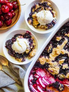 Gluten-Free Cherry Cobbler with a paleo and vegan option