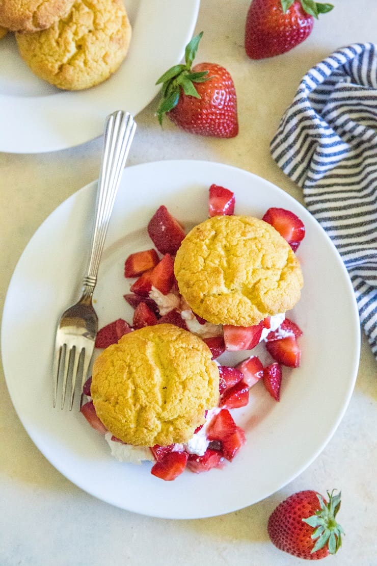 Low-Carb Strawberry Shortcake - a low-sugar keto dessert recipe | TheRoastedRoot.net