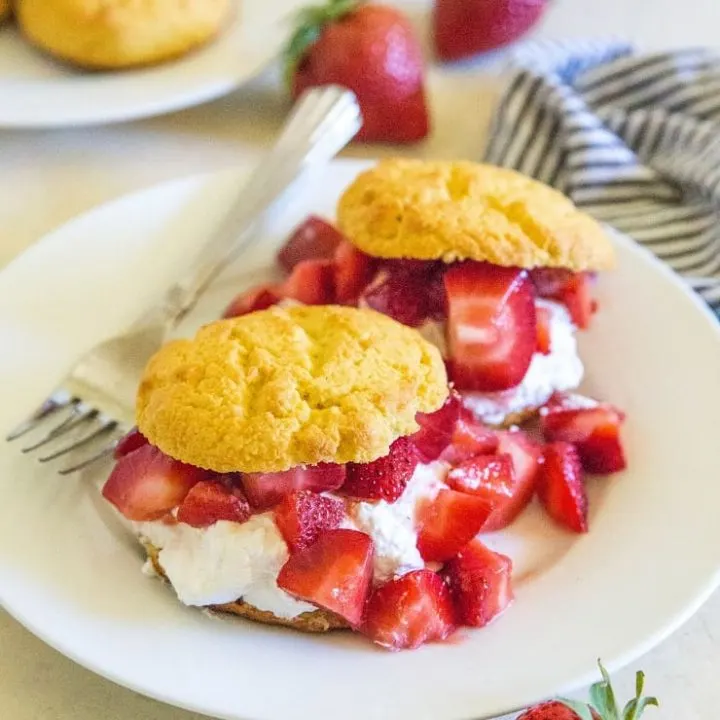 Low-Carb Strawberry Shortcake - a low-sugar keto dessert recipe | TheRoastedRoot.net