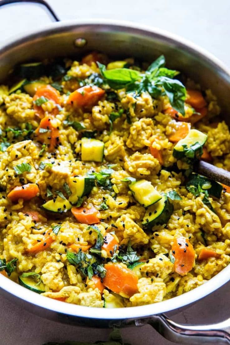 One-Skillet Ground Turkey Thai Curry with Rice - The Roasted Root