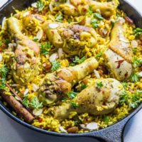Easy One-Skillet Indian Chicken Biryani made with bone-in chicken pieces and basmati rice | TheRoastedRoot.net