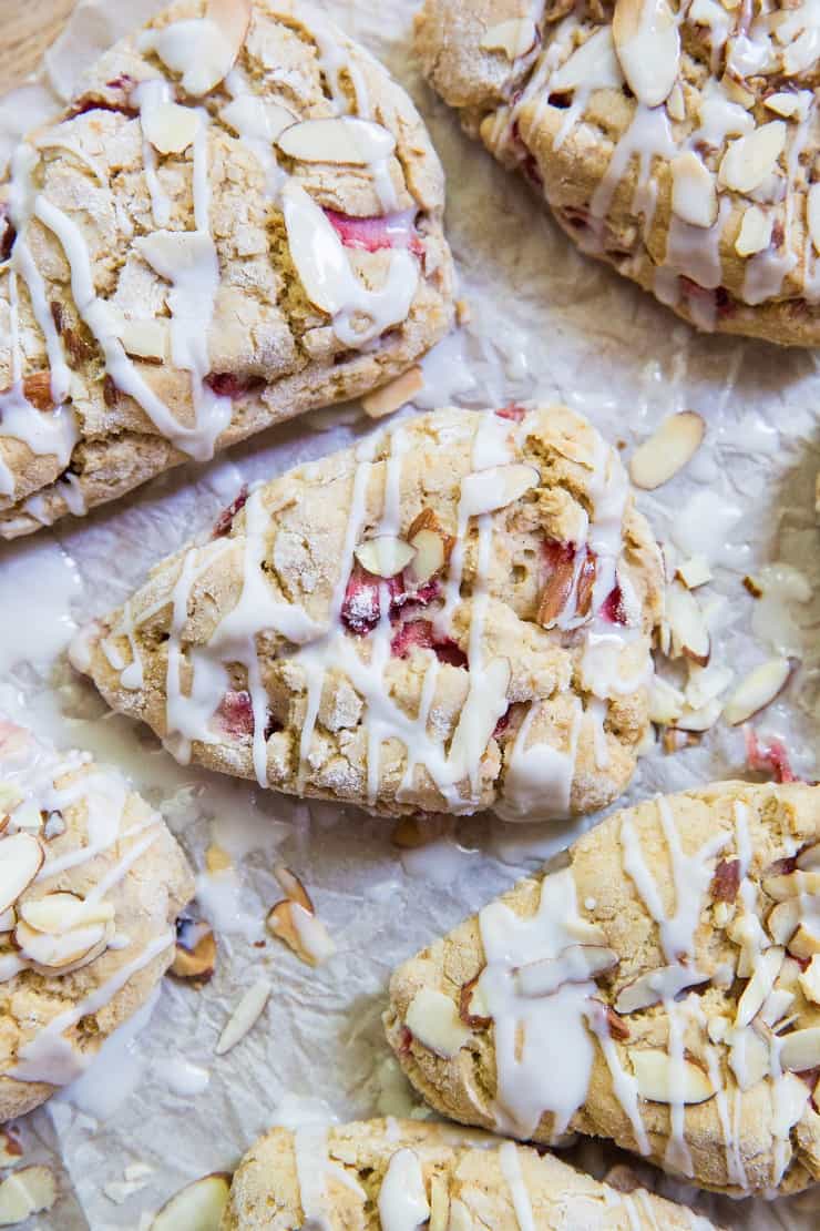 Strawberry Vegan Scones - a gluten-free vegan recipe for scones with fresh strawberries. A healthy breakfast or snack! | TheRoastedRoot.net