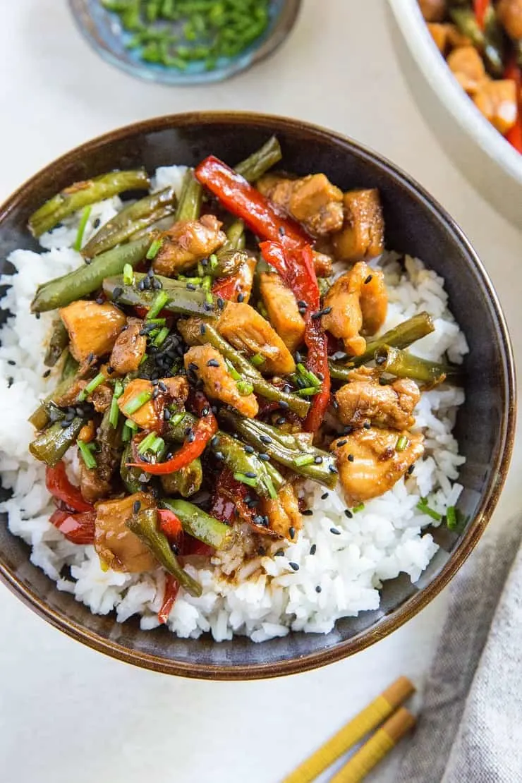 30-Minute Chicken Teriyaki Stir Fry - a quick, easy, and healthy dinner recipe! | TheRoastedRoot.net #glutenfree #paleo