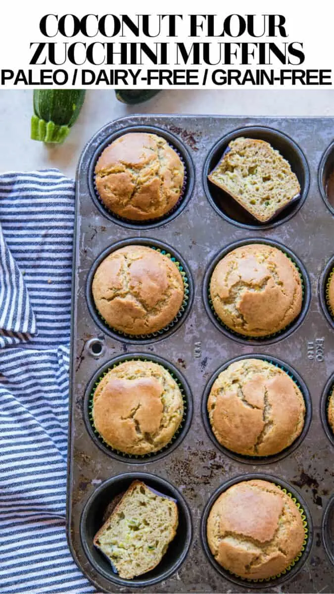 Paleo Zucchini Muffins made with coconut flour - grain-free, refined sugar-free, dairy-free, healthy