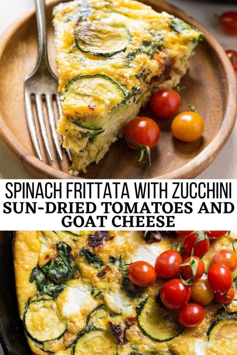 Spinach frittata collage for Instagram