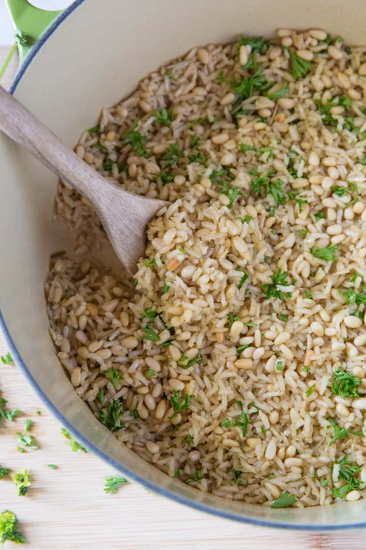 Homemade Rice Pilaf - how to make rice pilaf on the stove top or in the Instant Pot | TheRoastedRoot.net