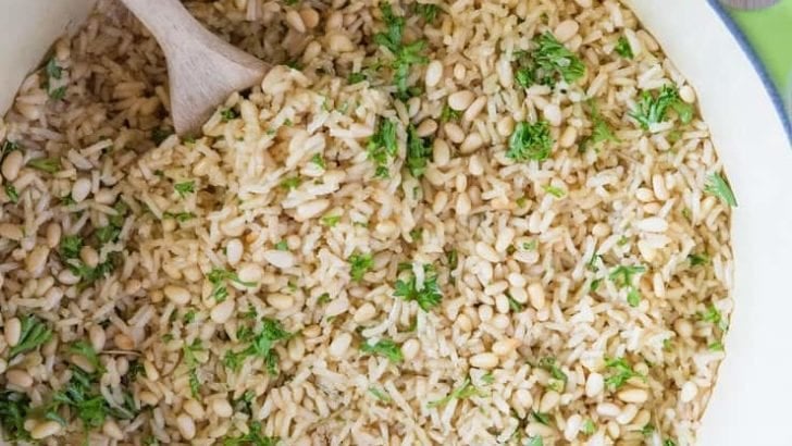 How to make Homemade Rice Pilaf on the stove top or Instant Pot | TheRoastedRoot.net