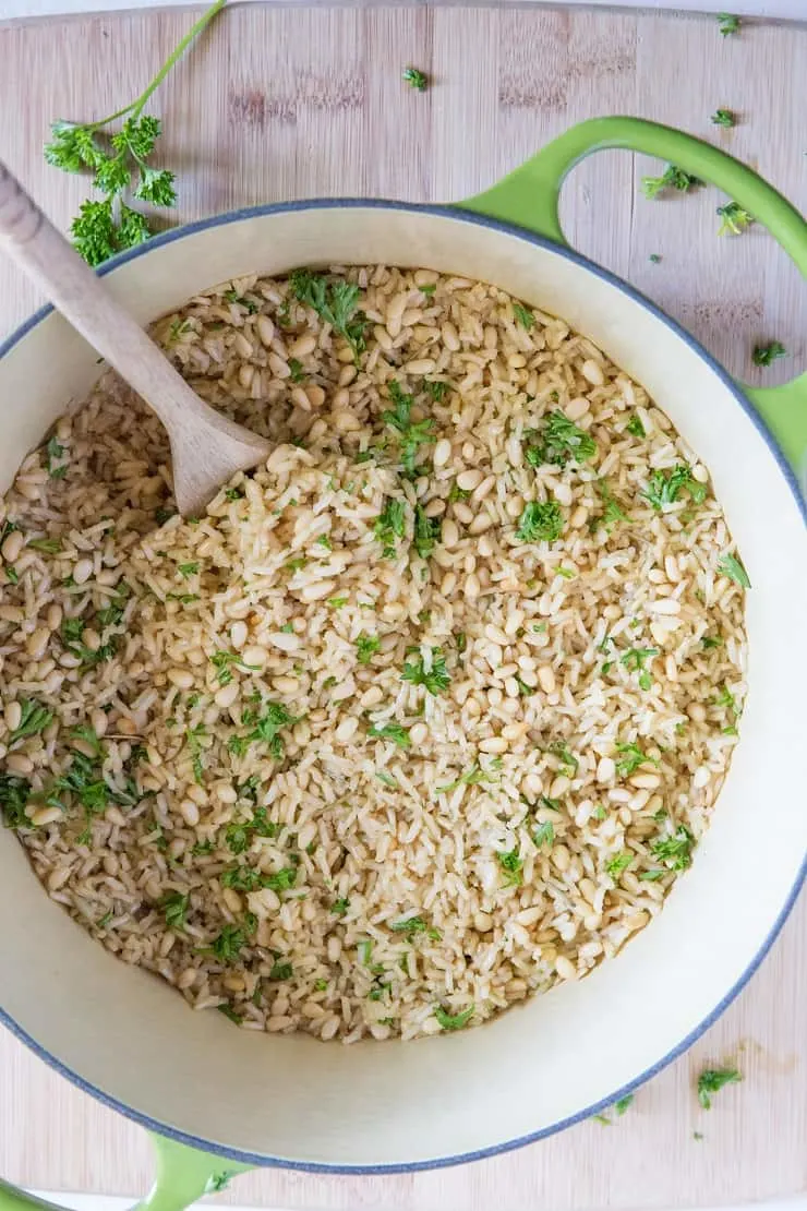 How to make Homemade Rice Pilaf on the stove top or Instant Pot | TheRoastedRoot.net 