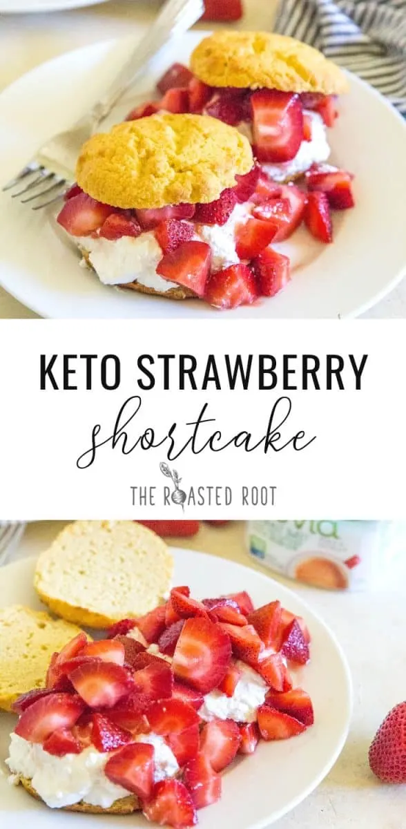 Keto Strawberry Shortcake - grain-free, low-carb strawberry shortcake recipe made with coconut flour | TheRoastedRoot.net