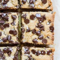 Gluten-Free Chocolate Chip Cookie Bars with sea salt - refined sugar-free, gluten-free and completely delicious | TheRoastedRoot.net