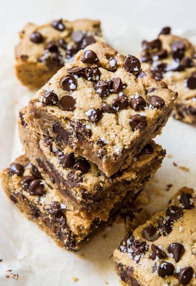 Gluten-Free Peanut Butter Chocolate Chip Cookie Bars - The Roasted Root