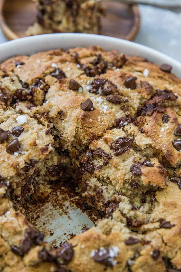 Chocolate Chip Walnut Grain-Free Banana Cake - a moist, fluffy paleo cake recipe that happens to be healthy | TheRoastedRoot.net