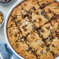 Chocolate Chip Walnut Grain-Free Banana Cake - moist, fluffy, naturally sweet and delicious! A paleo cake recipe healthy enough to eat for breakfast | TheRoastedRoot.net