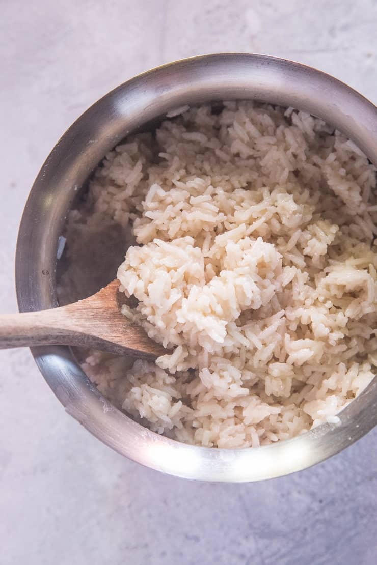How to Make Coconut Rice - an easy and delicious approach to white rice that is ready in under 20 minutes! | TheRoastedRoot.net