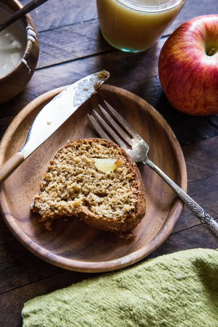 Gluten-Free Apple Cinnamon Bundt Cake made refined sugar-free, dairy-free, and delicious for serving to guests | TheRoastedRoot.net