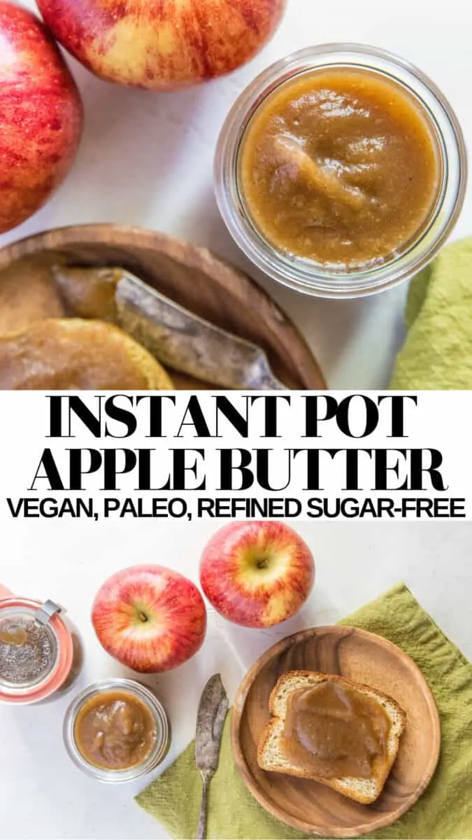 Instant Pot Paleo Apple Butter - vegan, paleo, refined sugar-free healthy apple butter recipe made in the pressure cooker