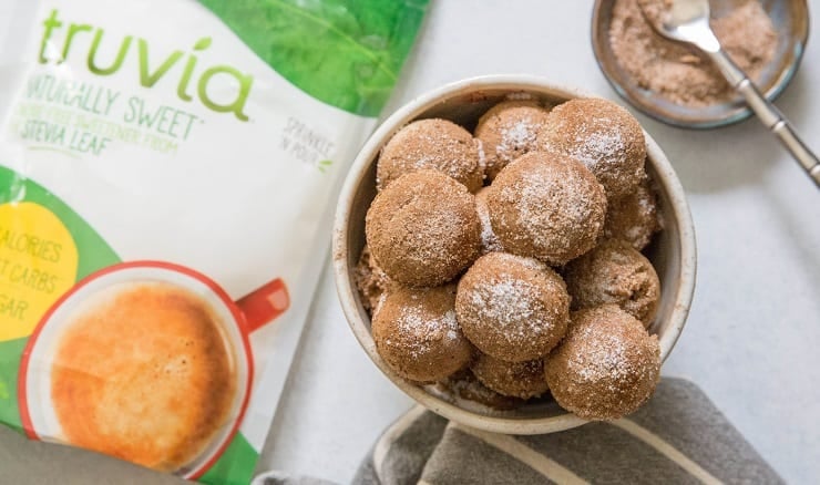 Cinnamon and Sugar Low-Carb Donut Holes | TheRoastedRoot.net