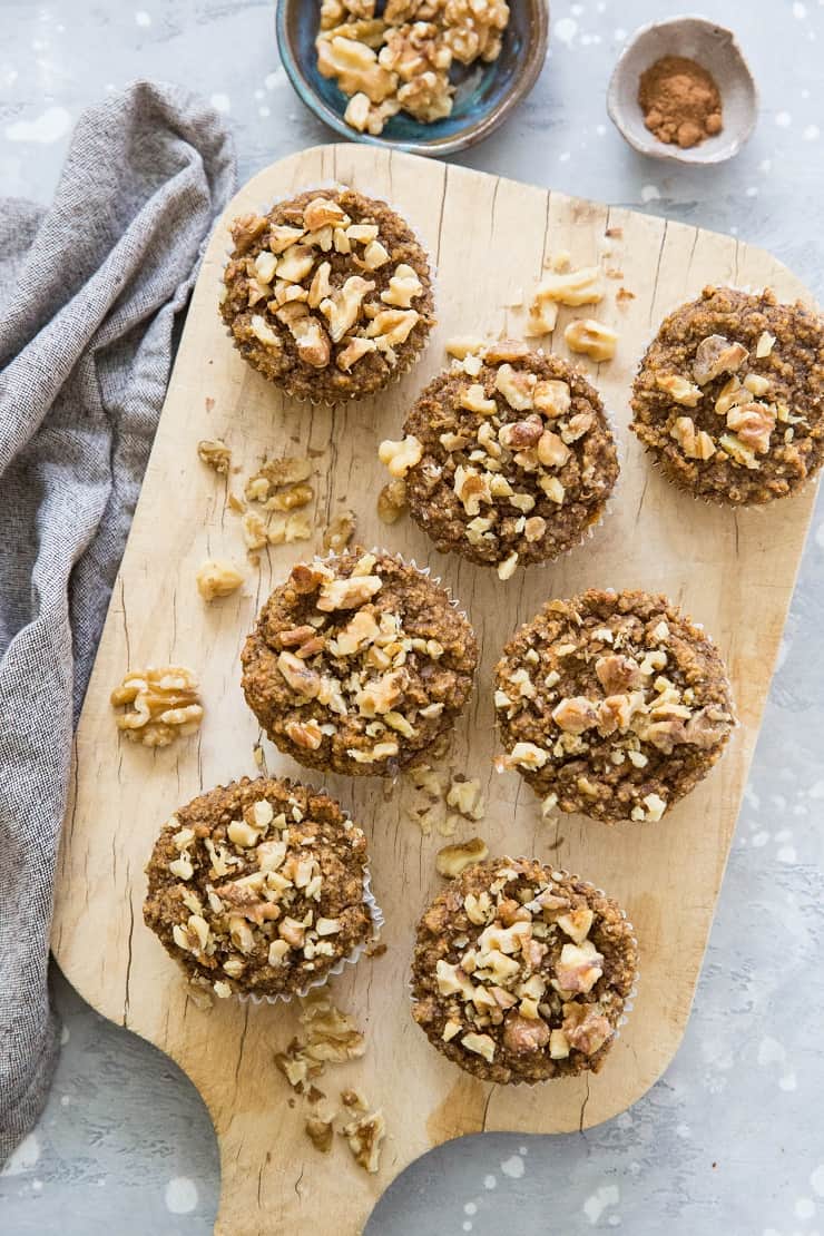 Paleo Butternut Squash Muffins made with almond flour and coconut sugar - oil-free, dairy-free, gluten-free muffin recipe | TheRoastedRoot.net #glutenfree