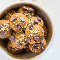 Pumpkin Spice Protein Balls - grain-free, refined sugar-free energy bites made with pumpkin, almonds, pumpkin seeds and dates | TheRoastedRoot.net