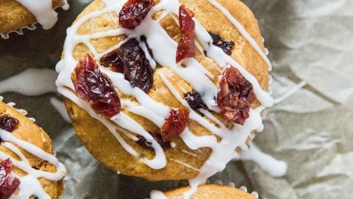 Grain-Free Coconut Flour Cranberry Orange Muffins - dairy-free, gluten-free and paleo muffin recipe