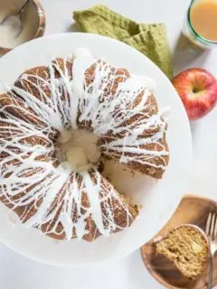 Gluten-Free Apple Bundt Cake - made with gluten-free flour and coconut sugar, this healthier apple cake is a beautiful breakfast or dessert | TheRoastedRoot.net