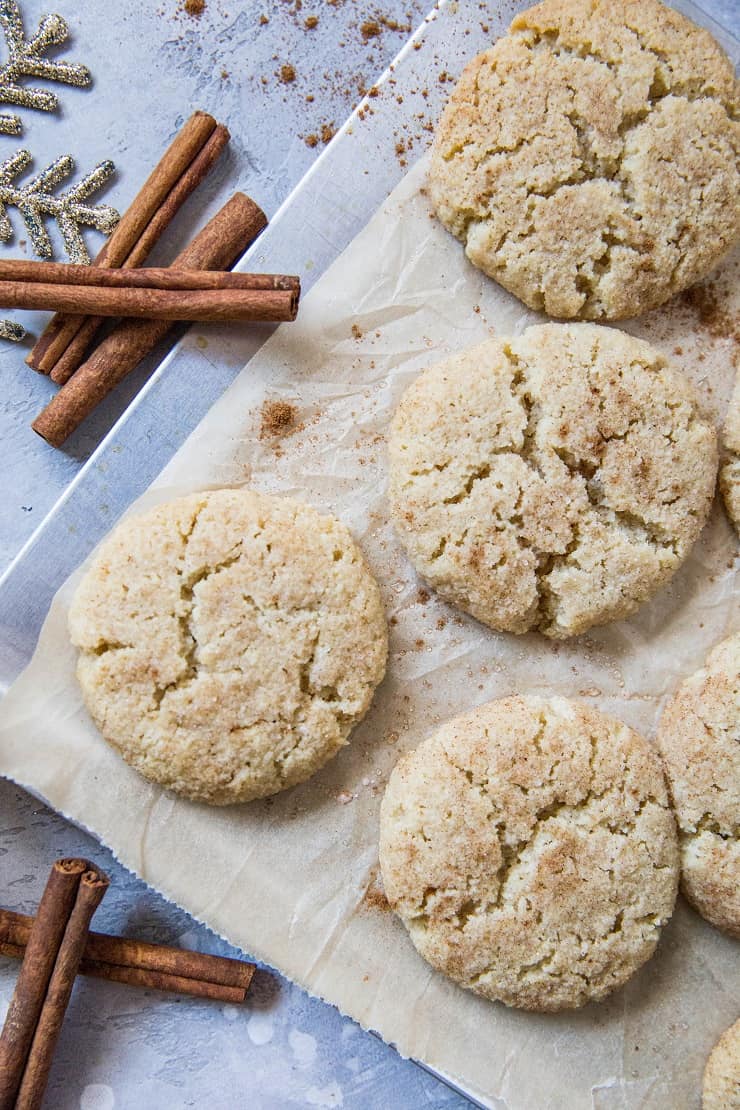 Keto Snickerdoodles are grain-free, sugar-free, dairy-free, low-carb and a healthier version of classic Snickerdoodle cookies. Made with almond flour and sugar-free sweetener.