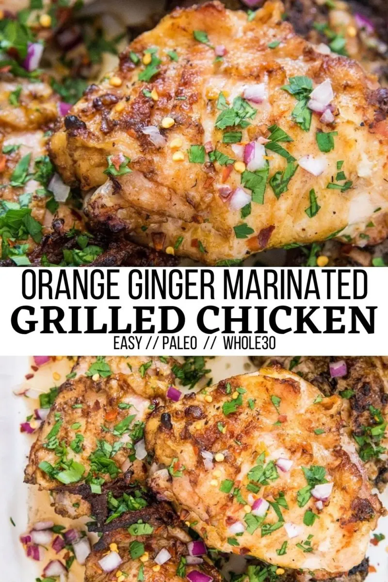 Orange Ginger Grilled Chicken - an easy grilled chicken recipe marinated with orange juice, garlic, fresh ginger, and more! Absolutely delicious and easy to make!