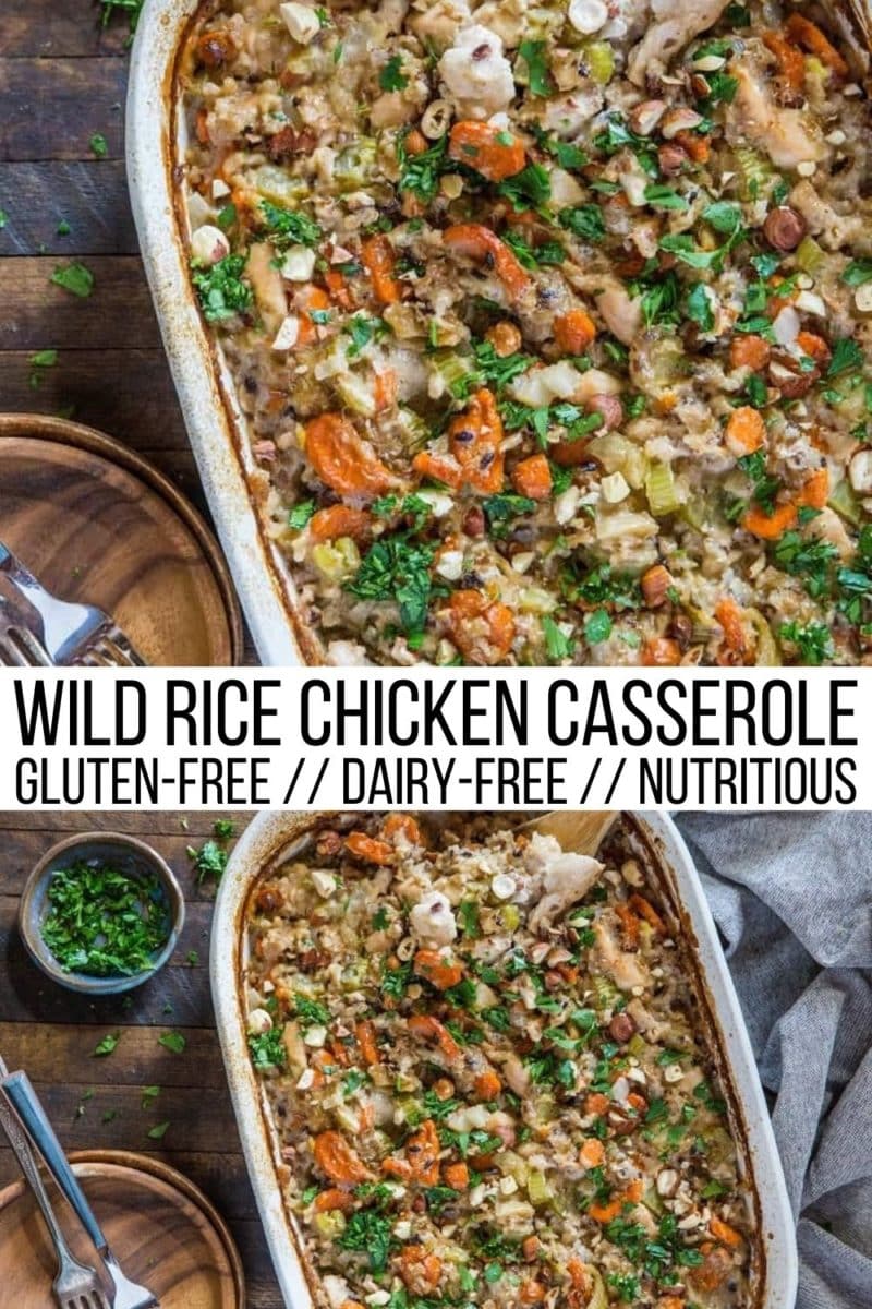 Wild Rice Chicken Casserole - gluten-free, dairy-free, packed with protein and complex carbohydrates for a nutritious meal!