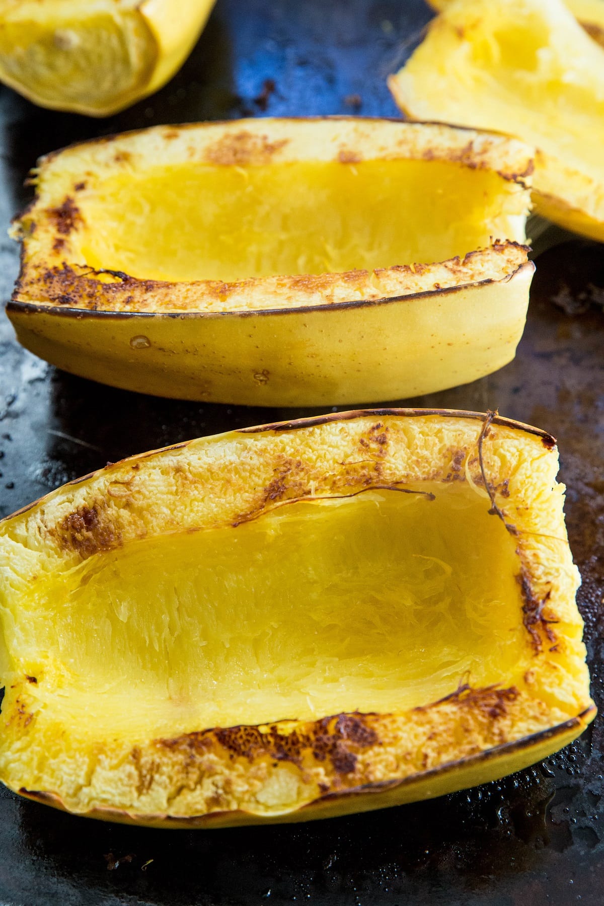 Roasted spaghetti squash for pesto spaghetti squash