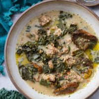 Creamy Crock Pot Sausage and Kale Soup